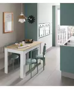 TAVOLO DA PRANZO BIANCO E ROVERE, 109X67X78 CM